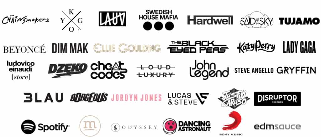 Artist logos - The Chainsmokers, Lauv, Gryffin, Swedish House Mafia and more